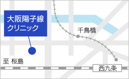 大阪陽子線クリニックまでの地図