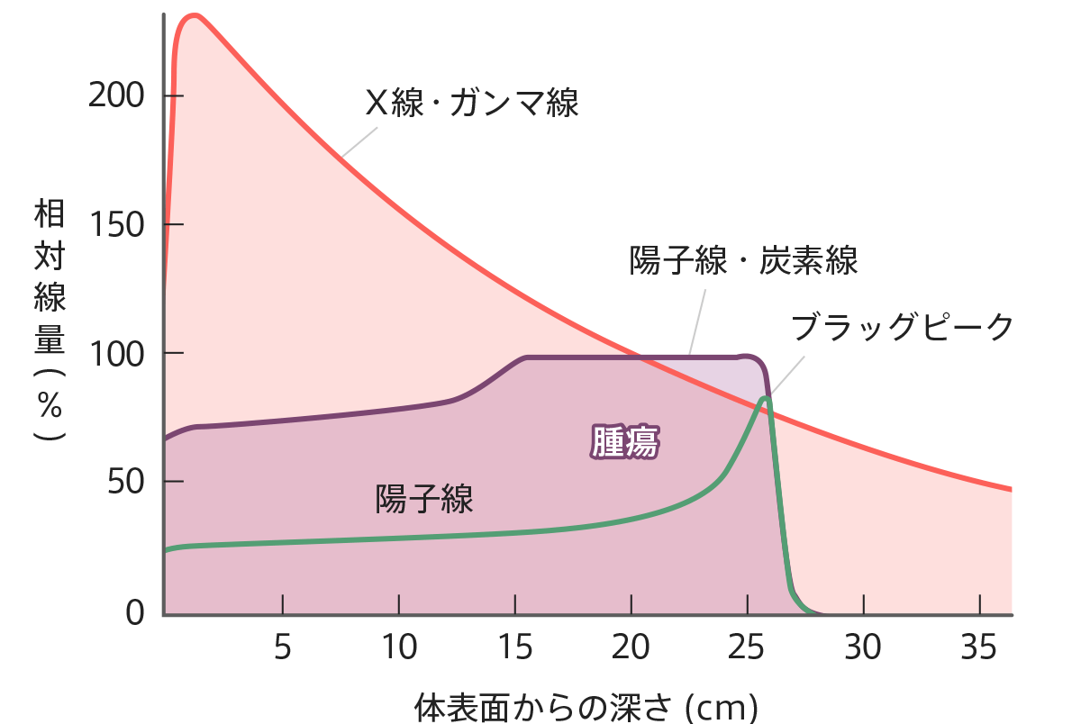 図9 様々な種類の放射線の物理的性質
